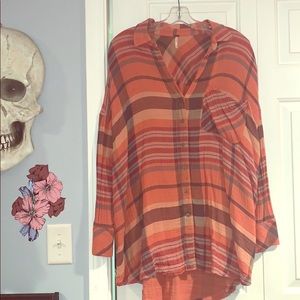 Free People plaid oversized flannel
